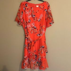 A New Day Midi Dress Coral | Floral XL